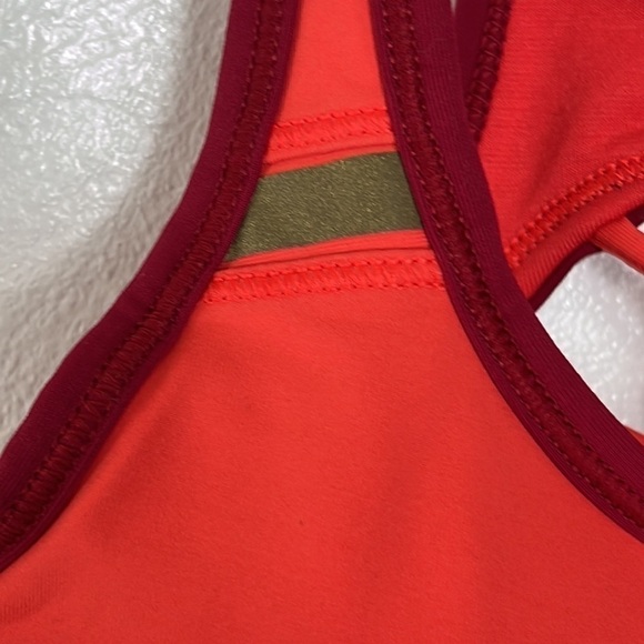 Lululemon Sweaty or Not Bra II Women's 2 Alarming Cranberry Coral Red Strappy - Picture 10 of 13